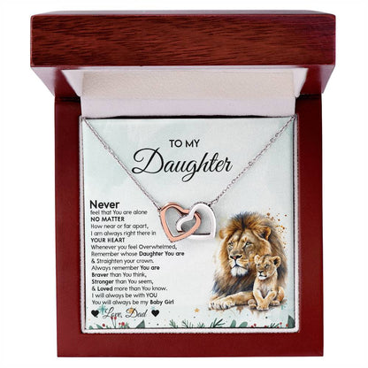 Christmas Gift for Daughter - Lion Interlocking Hearts Necklace from Dad