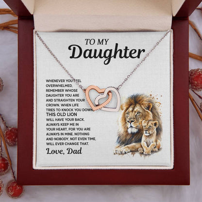 Personalized Necklace for Daughter - To My Daughter Lion Pendant from Dad