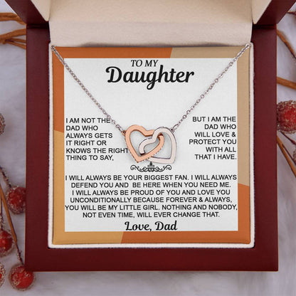 From Mom & Dad - Interlocking Hearts Necklace, Sentimental Gift for Daughter's Birthday