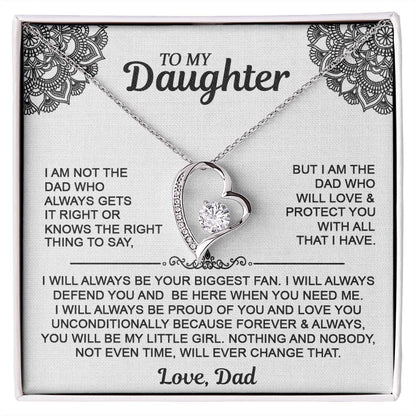 To My Daugher - Love Dad - Forever Love Necklace - Daughter Gift From Dad