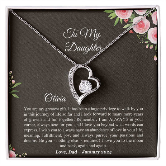 Custom Daughter Necklace - Gift For Daughter - From Dad