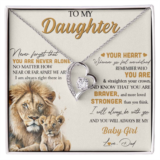 To My Daughter - Lion - From Dad Necklace Gift idea