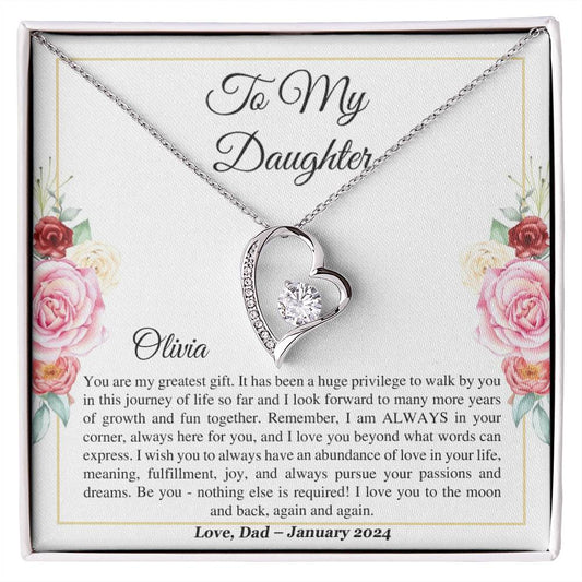 Personalized Name Gift - Necklace For Daughter From Dad