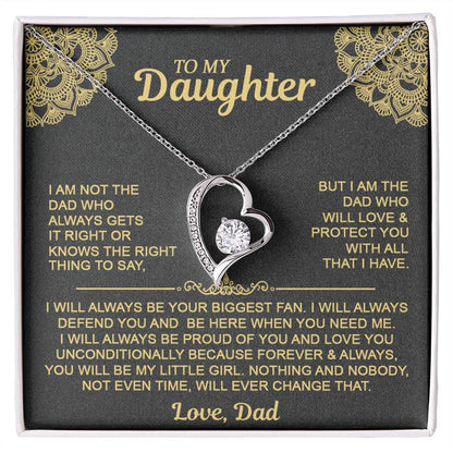 To My Daugher - Love Dad - Forever Love Necklace - Daughter Gift Idea