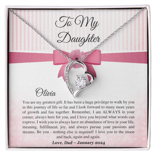 Personalized Name Gift - Necklace For Daughter - From Dad