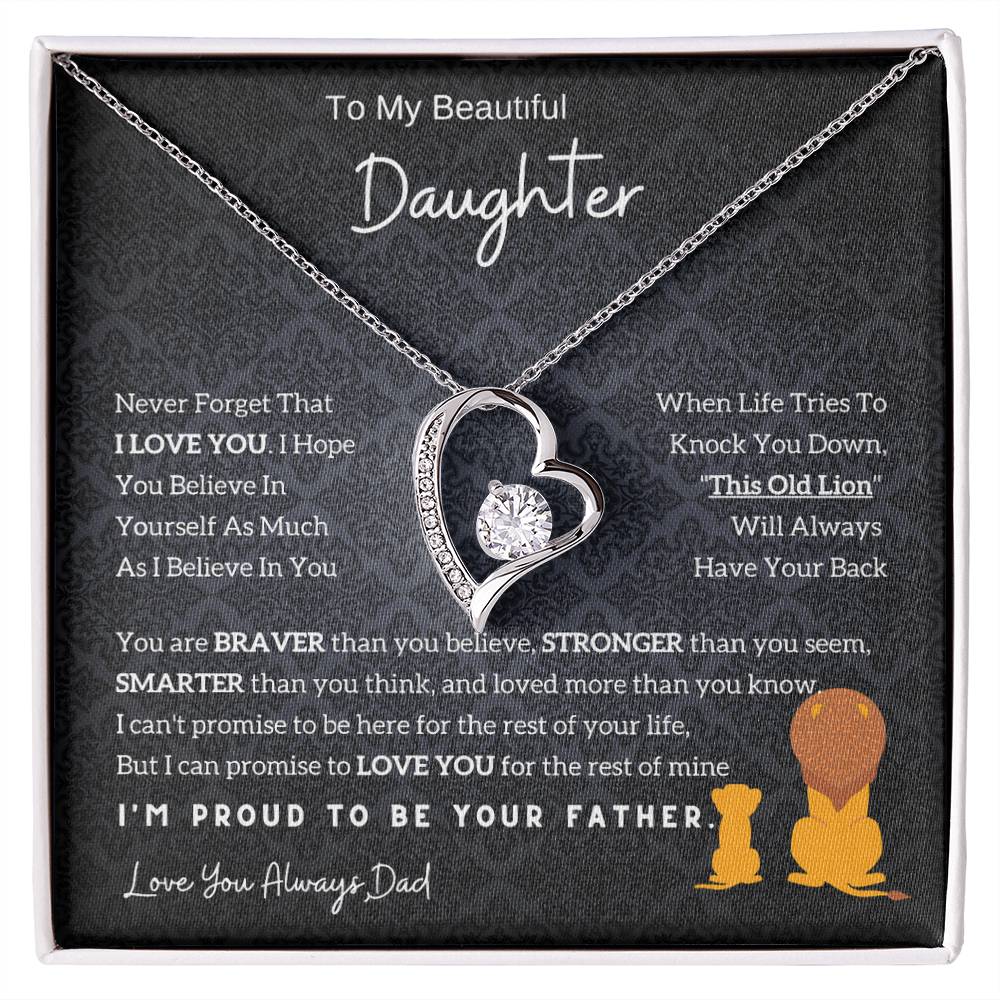 Lion Daughter Necklace - Meaningful Gift For Daughter From Dad