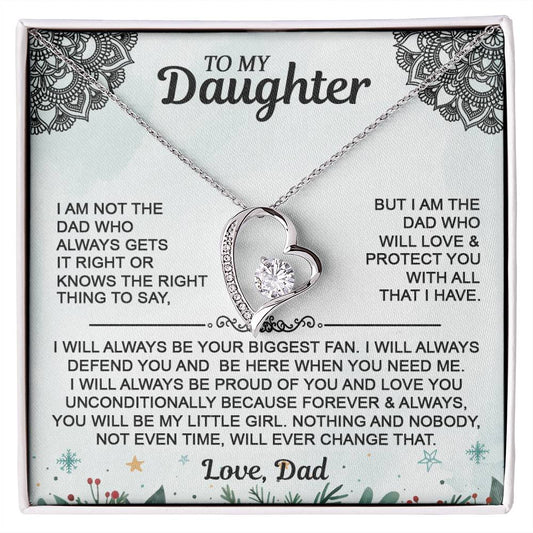 Chistmas Gift For Daughter - To My Daugher - Love Dad - Forever Love Necklace