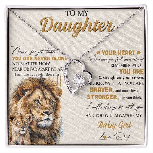 To My Daughter - Lion - From Dad Necklace Gift Set idea