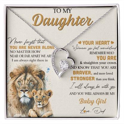 To My Daughter Necklace - Lion - From Dad Necklace Gift Set idea