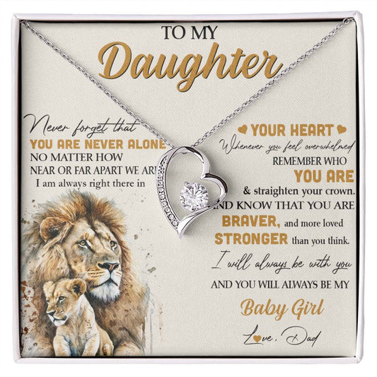 To My Daughter - Lion - From Dad Necklace Gift idea For Daughter