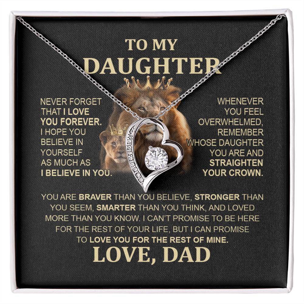 To My Daughter - Love Dad - Forever Love Necklace