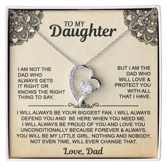 To My Daugher - Love Dad - Forever Love Necklace - Gift idea For Daughter