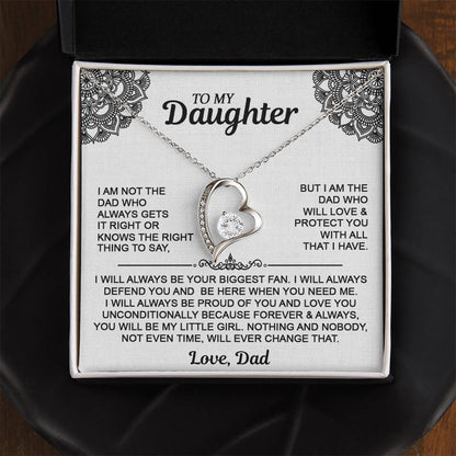 To My Daugher - Love Dad - Forever Love Necklace - Daughter Gift From Dad