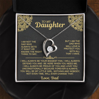 To My Daugher - Love Dad - Forever Love Necklace - Daughter Gift Idea