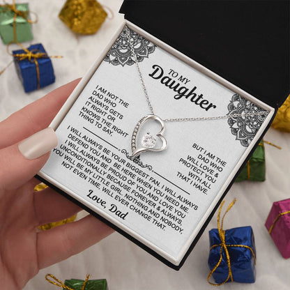 To My Daugher - Love Dad - Forever Love Necklace - Daughter Gift From Dad