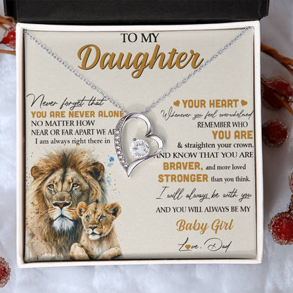 To My Daughter Necklace - Lion - From Dad Necklace Gift Set idea