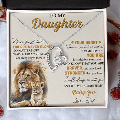 To My Daughter - Lion - From Dad Forever Love Necklace