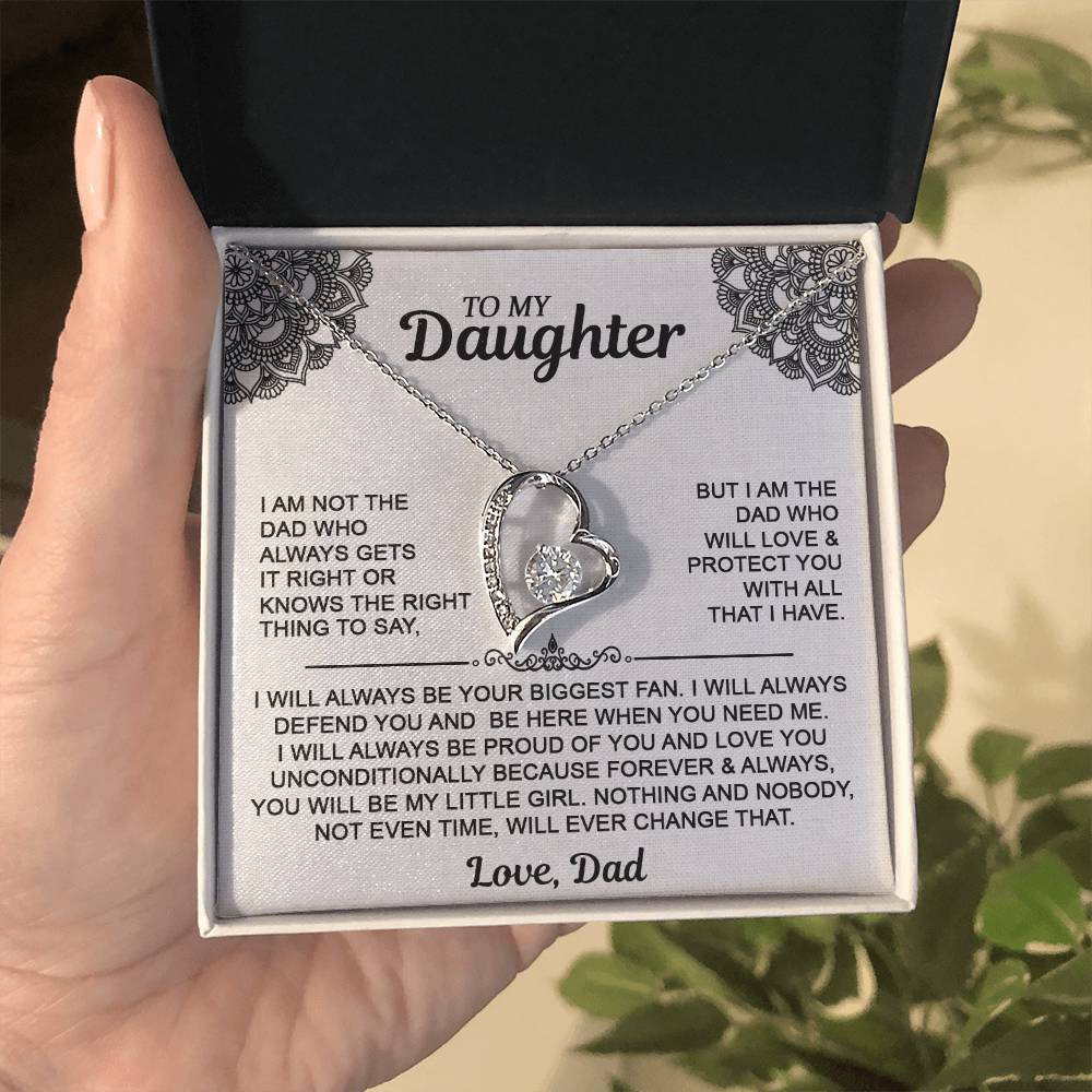 To My Daugher - Love Dad - Forever Love Necklace - Daughter Gift From Dad