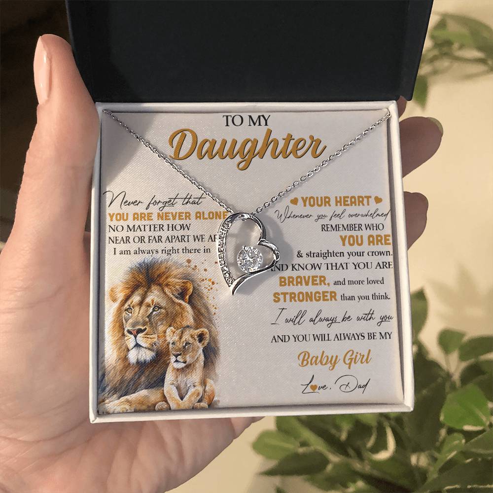 To My Daughter - Lion - From Dad Forever Love Necklace