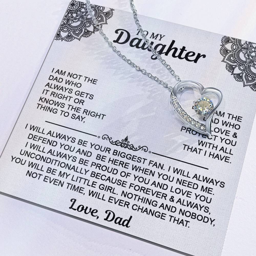 To My Daugher - Love Dad - Forever Love Necklace - Daughter Gift From Dad