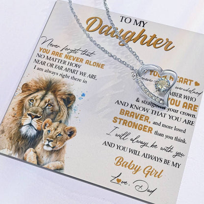 To My Daughter Necklace - Lion - From Dad Necklace Gift Set idea