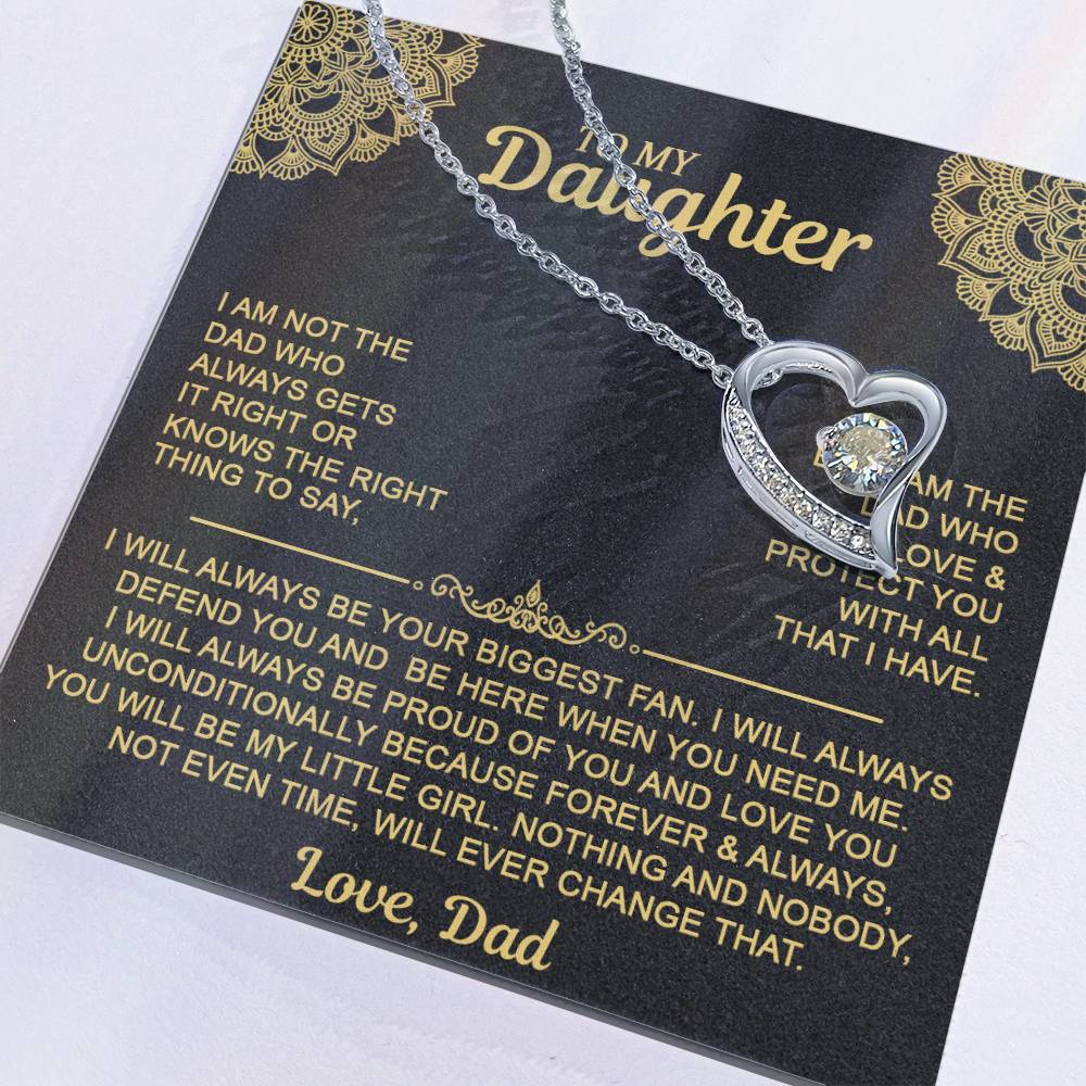 To My Daugher - Love Dad - Forever Love Necklace - Daughter Gift Idea