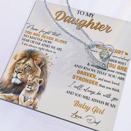 To My Daughter - Lion - From Dad Forever Love Necklace