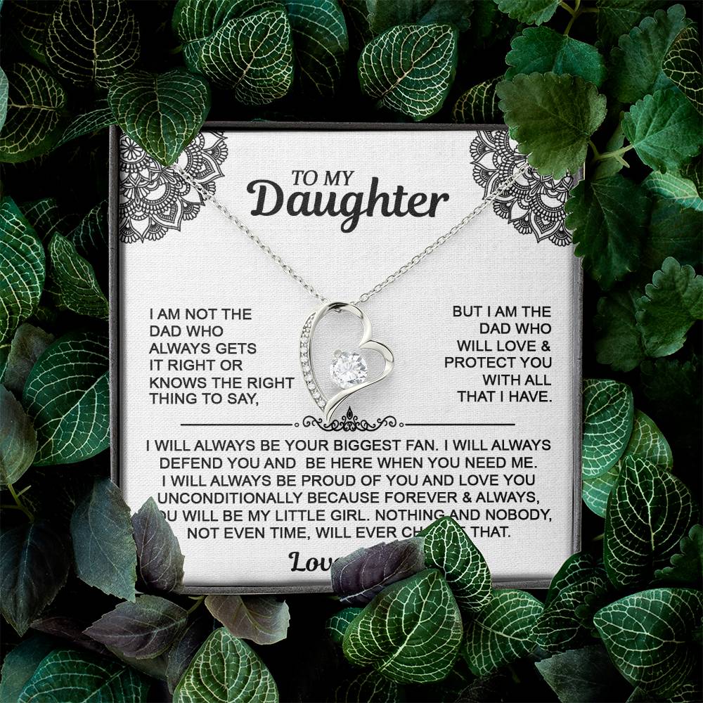 To My Daugher - Love Dad - Forever Love Necklace - Daughter Gift From Dad