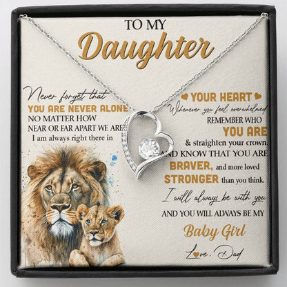 To My Daughter Necklace - Lion - From Dad Necklace Gift Set idea