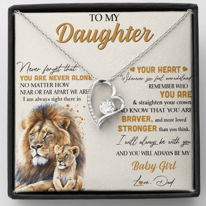 To My Daughter - Lion - From Dad Forever Love Necklace