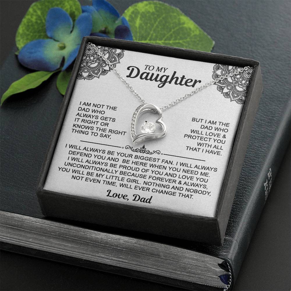 To My Daugher - Love Dad - Forever Love Necklace - Daughter Gift From Dad