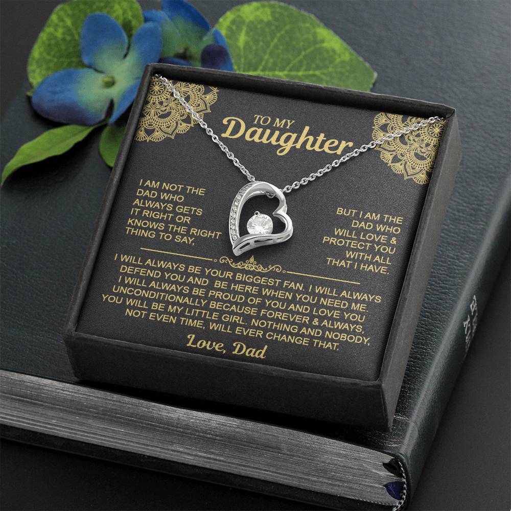 To My Daugher - Love Dad - Forever Love Necklace - Daughter Gift Idea