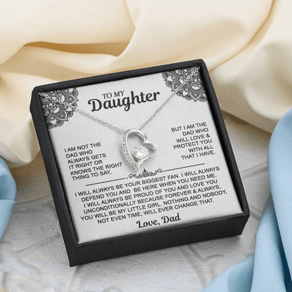 To My Daugher - Love Dad - Forever Love Necklace - Daughter Gift From Dad