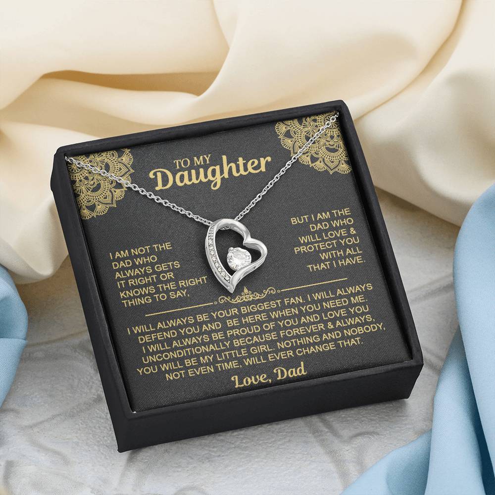 To My Daugher - Love Dad - Forever Love Necklace - Daughter Gift Idea