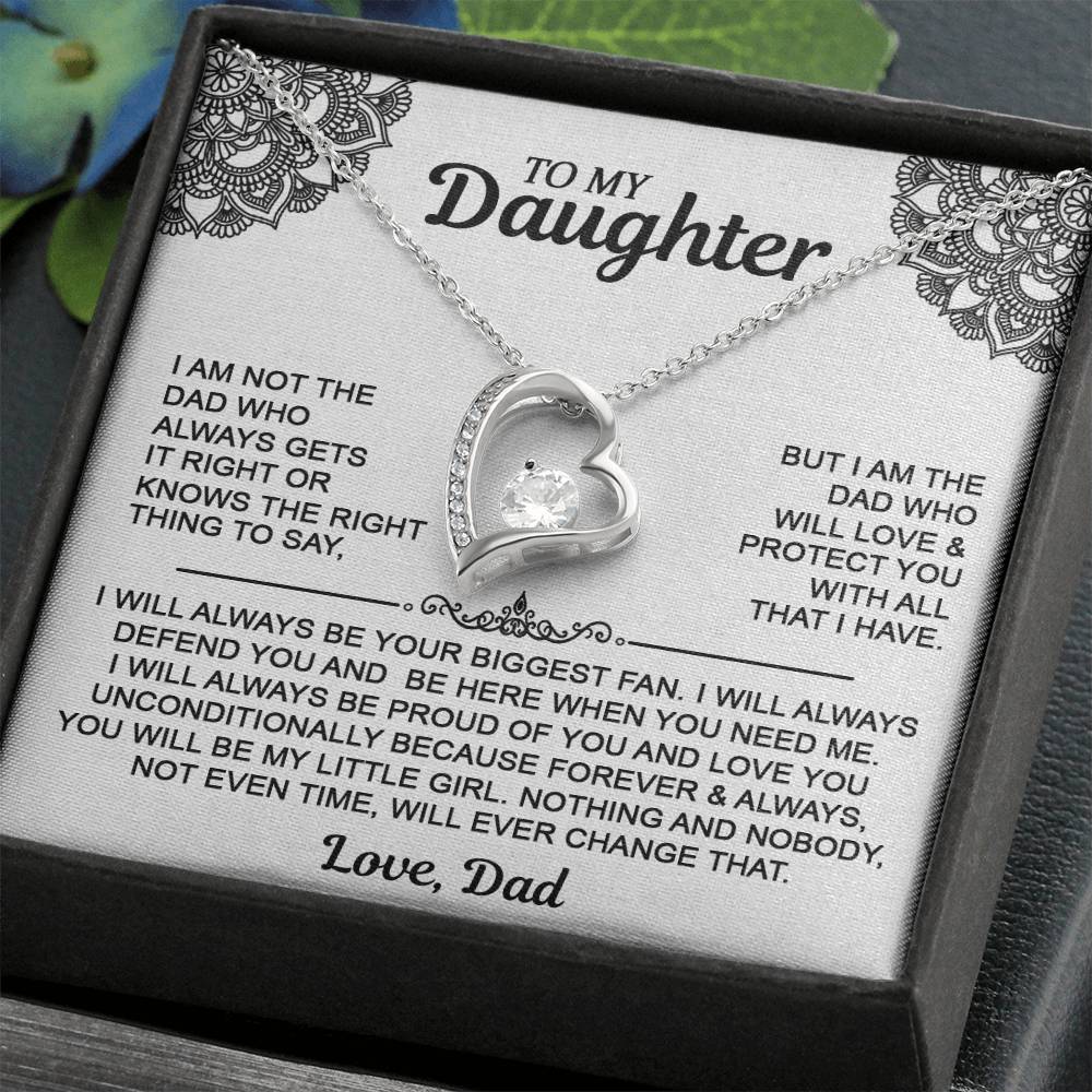 To My Daugher - Love Dad - Forever Love Necklace - Daughter Gift From Dad