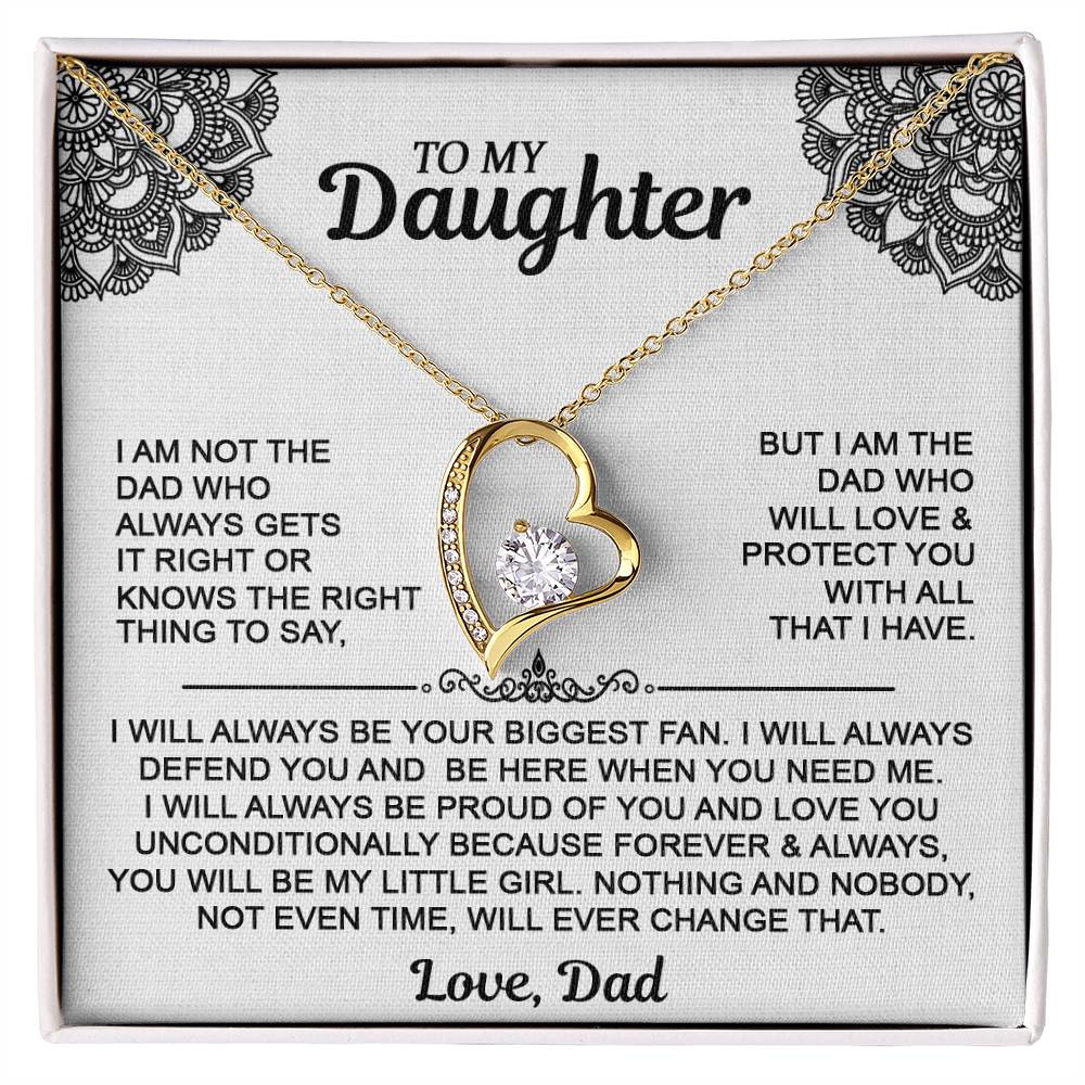 To My Daugher - Love Dad - Forever Love Necklace - Daughter Gift From Dad