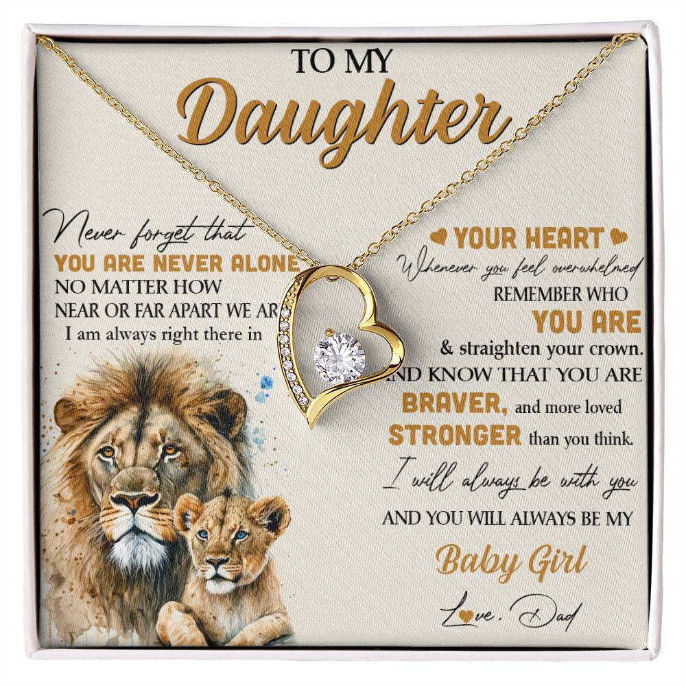 To My Daughter Necklace - Lion - From Dad Necklace Gift Set idea