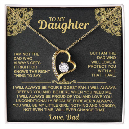 To My Daugher - Love Dad - Forever Love Necklace - Daughter Gift Idea