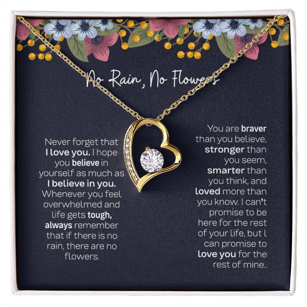 No Rain No Flowers Necklace - Gift For Daughter From Dad, Beautiful Daughter Necklace