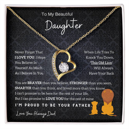 Lion Daughter Necklace - Meaningful Gift For Daughter From Dad