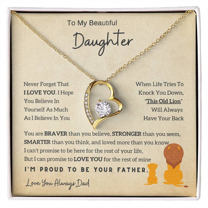 Lion Daughter Necklace - To My Daughter Necklace, Perfect Gift From Dad