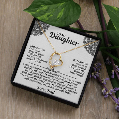 To My Daugher - Love Dad - Forever Love Necklace - Daughter Gift From Dad