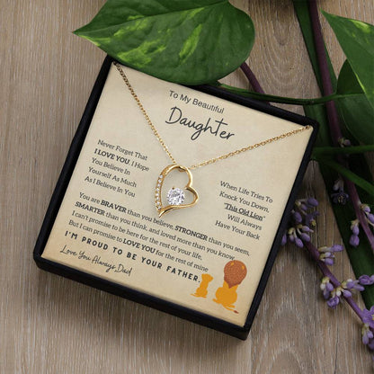 Lion Daughter Necklace - To My Daughter Necklace, Perfect Gift From Dad