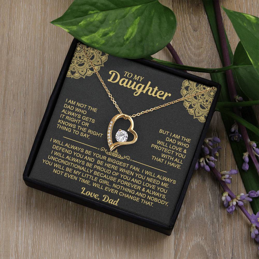 To My Daugher - Love Dad - Forever Love Necklace - Daughter Gift Idea