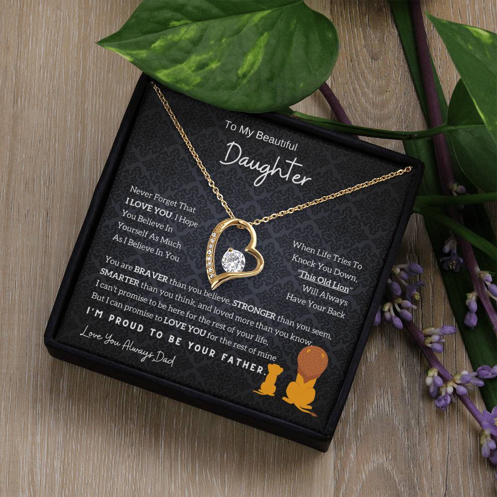 Lion Daughter Necklace - Meaningful Gift For Daughter From Dad