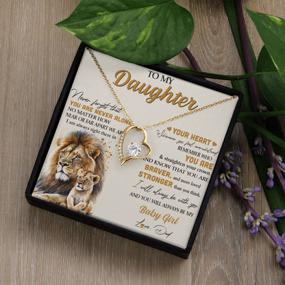 To My Daughter - Lion - From Dad Forever Love Necklace