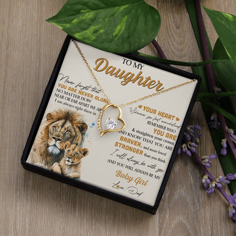 To My Daughter Necklace - Lion - From Dad Necklace Gift Set idea