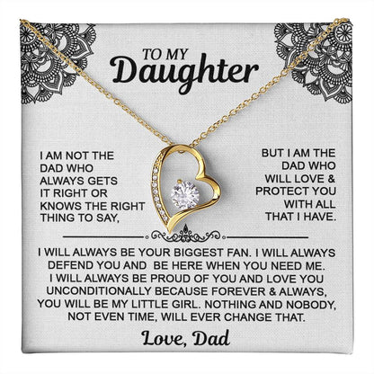 To My Daugher - Love Dad - Forever Love Necklace - Daughter Gift From Dad