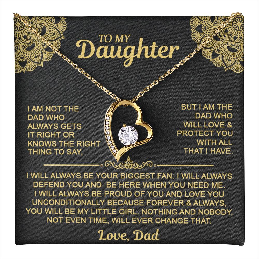 To My Daugher - Love Dad - Forever Love Necklace - Daughter Gift Idea