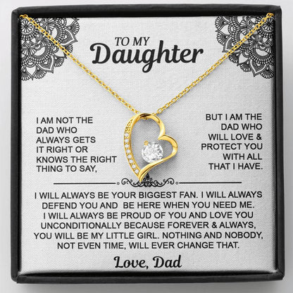 To My Daugher - Love Dad - Forever Love Necklace - Daughter Gift From Dad